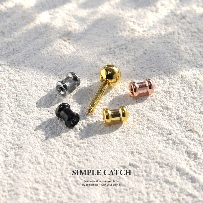 t8112-7 ボディピアス キャッチ 軟骨ピアス 18G 16G 14G 12G 金属アレルギー 金属アレルギー対応 ヘリックスピアス サージカルステンレス つけっぱなし シルバー ゴールド ピンクゴールド ブラック 軟骨 トラガス 軟骨用 片耳用