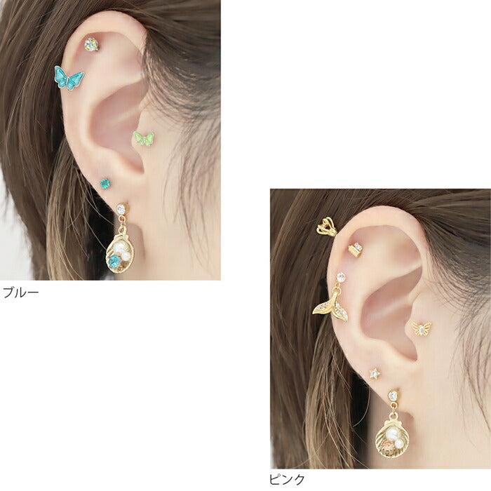 【全品送料無料】 ボディピアス 14G 16G ハワイアン 貝 シェル パール ジュエル 軟骨ピアス ボディーピアス ピアス 可愛い マーメイド 海 ストレートバーベル ボディピ おしゃれ へリックス