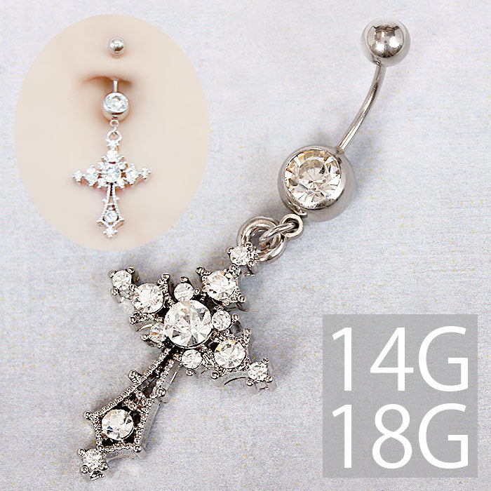 ★【金属アレルギー対応】 へそピアス ボディピアス 軟骨ピアス 14G 18G つけっぱなし キャッチ サージカルステンレス ファーストピアス セカンドピアス シルバー クロス 十字架 スタイリッシュ メンズ レディース ボディーピアス 片耳用 凛 RIN