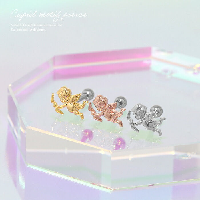 t9192-94 軟骨ピアス 16G ボディピアス サージカルステンレス 金属アレルギー対応 天使 エンジェル キューピッド シルバー ゴールド ピンクゴールド かわいい ストレート バーベル 耳 片耳用