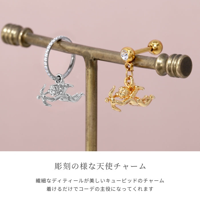 b536-022【全品送料無料】 軟骨ピアス チャーム  14G 16G ボディピアス 18G チャーム 天使 エンジェル キューピッド 14ゲージ 16ゲージ 18ゲージ 軟骨 ピアス 耳