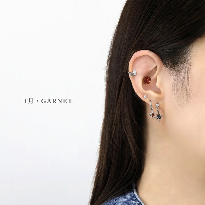 b536-28 ボディピアス 14g 16g 18g 軟骨ピアス チャーム ピアス バーベル レディース 耳 誕生石 ガーネット アメジスト アクアマリン クリスタル エメラルド パール ルビー ペリドット サファイア オパール トパーズ ターコイズ