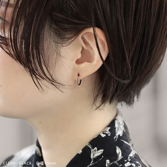 ★18g ch-102 ボディピアス 軟骨ピアス リング フープ ピアス 金属アレルギー 16G 14G 18G シルバー ゴールド ピンクゴールド ブラック サージカルステンレス ステンレス つけっぱなし レディース メンズ キャッチレス セグメントリング かわいい ジュエル 片耳用
