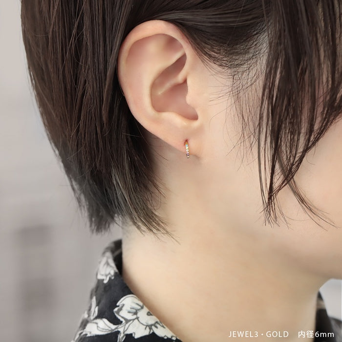 ★18g ch-102 ボディピアス 軟骨ピアス リング フープ ピアス 金属アレルギー 16G 14G 18G シルバー ゴールド ピンクゴールド ブラック サージカルステンレス ステンレス つけっぱなし レディース メンズ キャッチレス セグメントリング かわいい ジュエル 片耳用