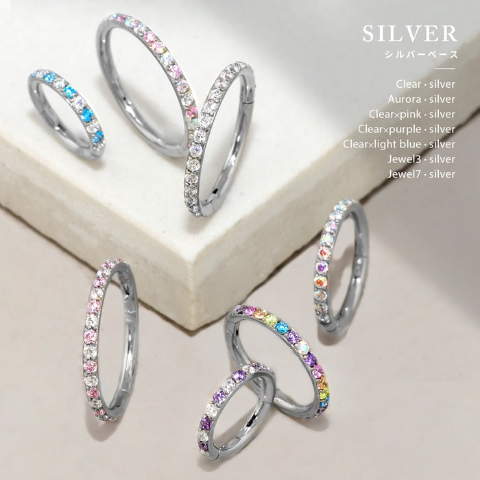 ★18g ch-102 ボディピアス 軟骨ピアス リング フープ ピアス 金属アレルギー 16G 14G 18G シルバー ゴールド ピンクゴールド ブラック サージカルステンレス ステンレス つけっぱなし レディース メンズ キャッチレス セグメントリング かわいい ジュエル 片耳用