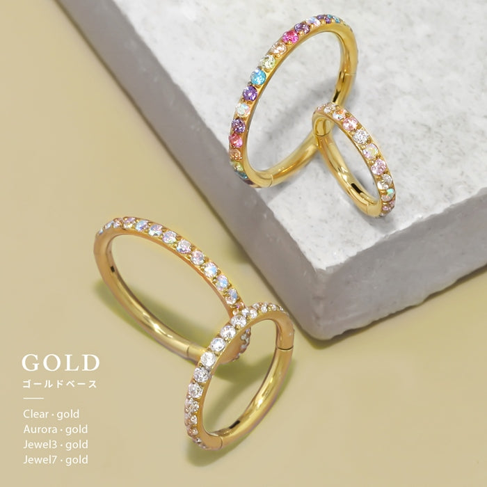 ★18g ch-102 ボディピアス 軟骨ピアス リング フープ ピアス 金属アレルギー 16G 14G 18G シルバー ゴールド ピンクゴールド ブラック サージカルステンレス ステンレス つけっぱなし レディース メンズ キャッチレス セグメントリング かわいい ジュエル 片耳用