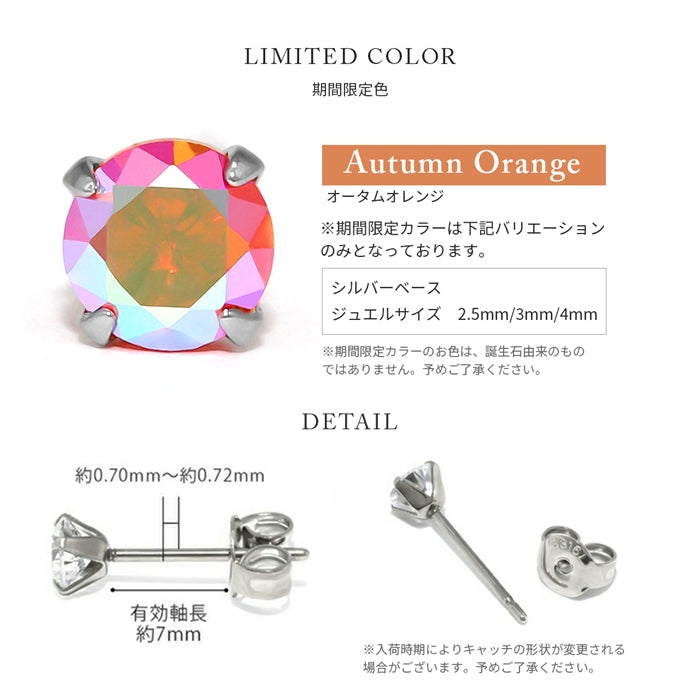 ★【※シルバー※】ch-105 ピアス 金属アレルギー 2個セット 誕生石 かわいい サージカルステンレス つけっぱなし ジュエル キュービックジルコニア メンズ レディース スタッドピアス ファーストピアス セカンドピアス シンプル ダイヤモンド 耳たぶ 【両耳用・2個売り】