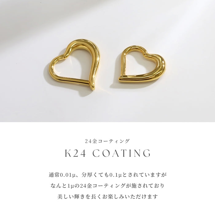 ch-131-j  ボディピアス 24K 24金 コーティング ハート ピアス 軟骨ピアス 16G セグメントクリッカー セグメントリング シルバー ゴールド ピンクゴールド フープピアス キャッチレスピアス ワンタッチピアス 片耳用