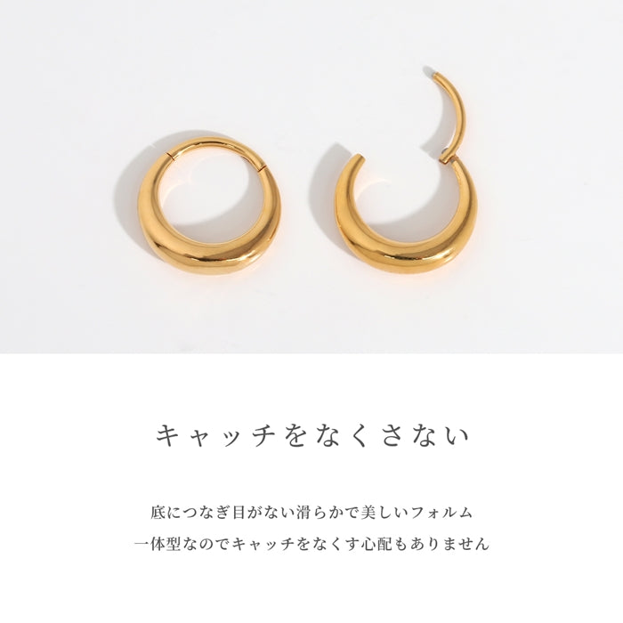 ch-145-j ボディピアス 軟骨ピアス 24k 24金 16G 18G フープピアス 金属アレルギー 金属アレルギー対応 つけっぱなし レディース 女性 大人 高見え キャッチレス キレイ おしゃれ かわいい シンプル リング ゴールド ピンクゴールド 普段使い 片耳用