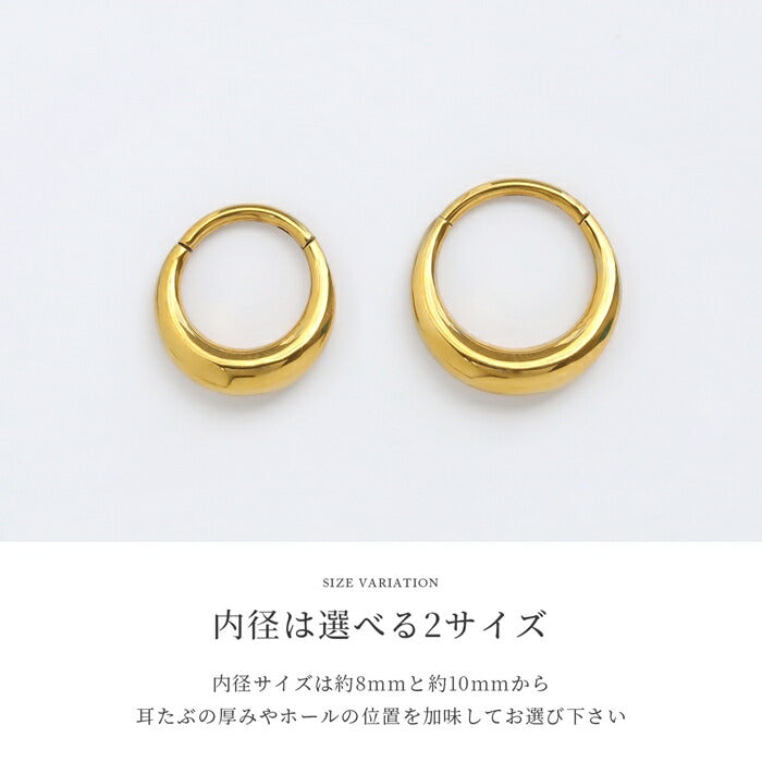 ch-145 ピアス フープピアス 16G 18G 金属アレルギー 金属アレルギー対応 つけっぱなし サージカルステンレス レディース 女性 大人 オフィス 高見え キレイ おしゃれ かわいい シンプル 大きめ 大ぶり 上品 リング シルバー ゴールド ピンクゴールド 耳 普段使い