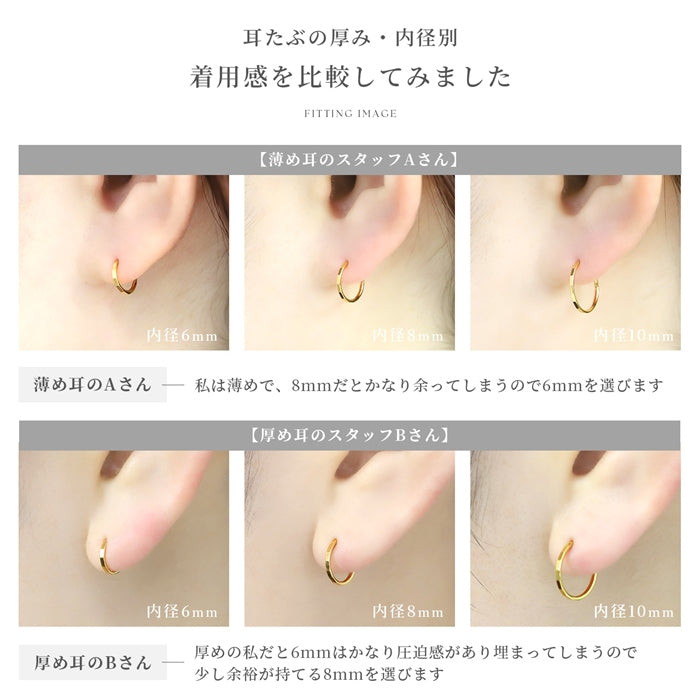 ch-148-j 軟骨ピアス 16G 18G ボディピアス 24金 ピンクゴールド 金属アレルギー フープ ワンタッチセグメントリング ピアス サージカルステンレス 片耳用