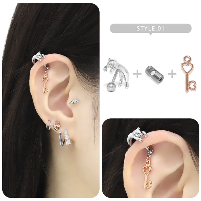 ★cus-11 ボディピアス キャッチ 軟骨ピアス 16G 18G パーツ ジョイントキャッチ 金アレ対応 金属アレルギー対応 サージカルステンレス ピアス カスタマイズアイテム シルバー 凛 オリジナル スタイリッシュ スレイブ インダストリアル なんこつぴあす 片耳 1個売り