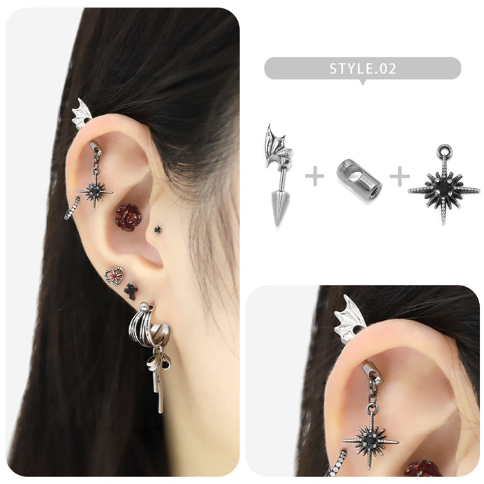 ★cus-11 ボディピアス キャッチ 軟骨ピアス 16G 18G パーツ ジョイントキャッチ 金アレ対応 金属アレルギー対応 サージカルステンレス ピアス カスタマイズアイテム シルバー 凛 オリジナル スタイリッシュ スレイブ インダストリアル なんこつぴあす 片耳 1個売り