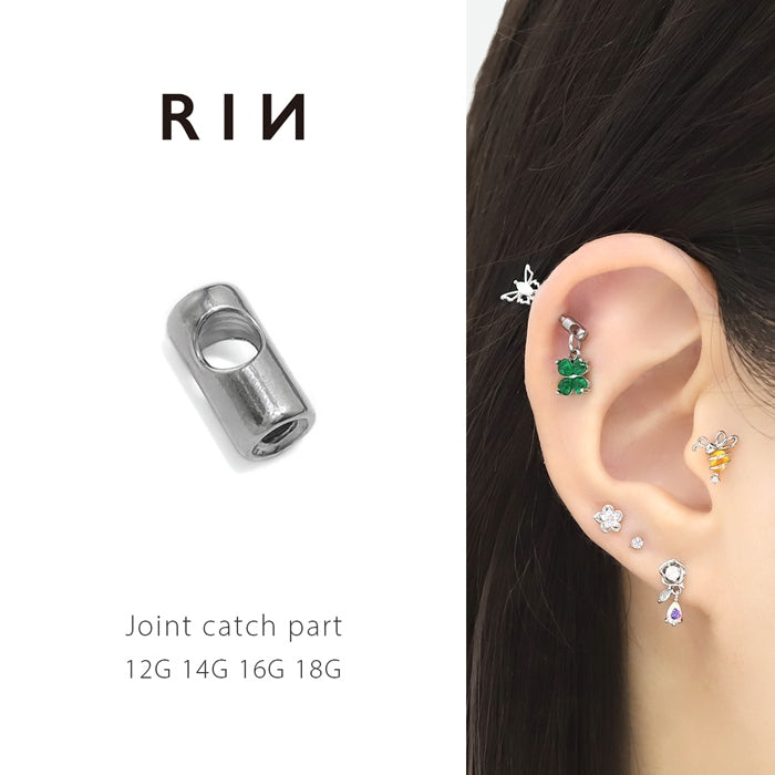 ★cus-11 ボディピアス キャッチ 軟骨ピアス 16G 18G パーツ ジョイントキャッチ 金アレ対応 金属アレルギー対応 サージカルステンレス ピアス カスタマイズアイテム シルバー 凛 オリジナル スタイリッシュ スレイブ インダストリアル なんこつぴあす 片耳 1個売り