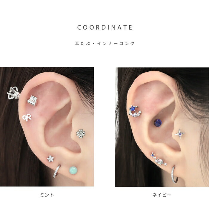 d-054 ボディピアス 軟骨ピアス 16G 金属アレルギー対応 金属アレルギー サージカルステンレス つけっぱなし ボール ストレートバーベル レディース 女性 大人 仕事 オフィス きれい かわいい シンプル 小さめ ホワイト ピーチ ミント パープル ネイビー 普段使い