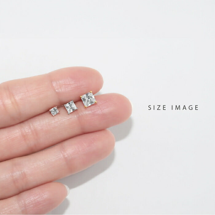 d-071 ボディピアス 16G 軟骨ピアス プリンセスカット サージカルステンレス 金属アレルギー対応 キュービックジルコニア つけっぱなし ストレートバーベル スクエア 立爪 上品 3mm 4mm 5mm プチプライス高見え 日常使い オフィスカジュアル 通勤 片耳用