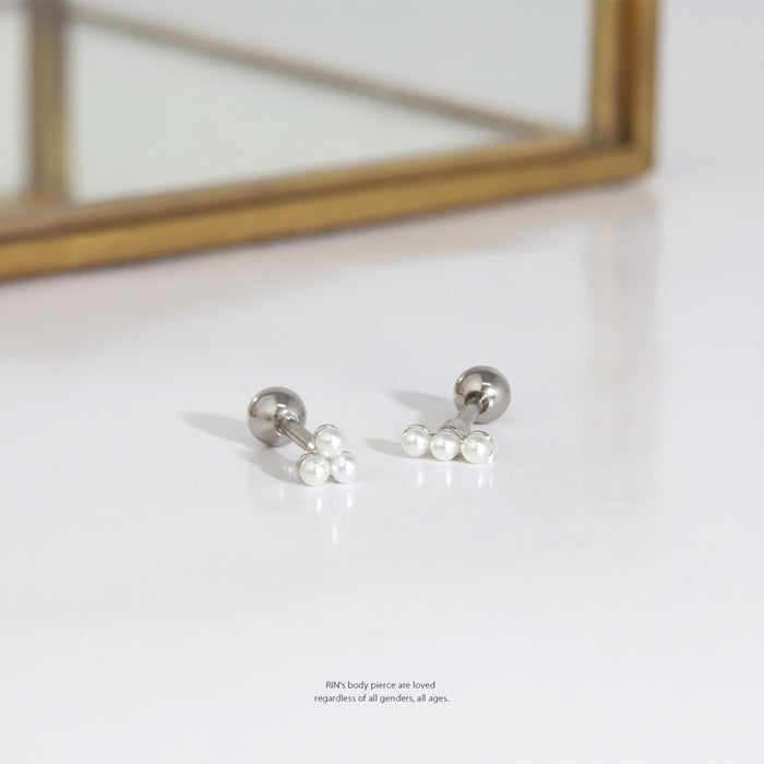 d-098 軟骨ピアス 16G ボディピアス パール ミニサイズ 小さめ 上品 シンプル 大人カワイイ ストレートバーベル ピアス サージカルステンレス 片耳用