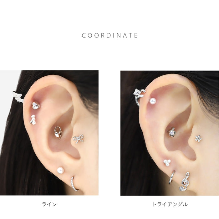 d-098 軟骨ピアス 16G ボディピアス パール ミニサイズ 小さめ 上品 シンプル 大人カワイイ ストレートバーベル ピアス サージカルステンレス 片耳用