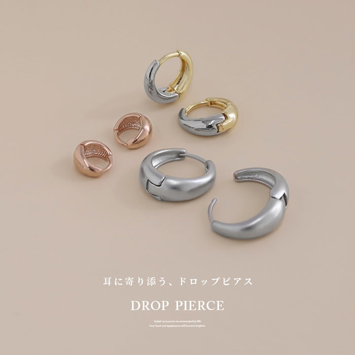 ★fp-012 ピアス フープピアス 金属アレルギー ニッケルフリー 18kコーティング キャッチレス リングピアス レディース シルバー ゴールド ワンタッチピアス  おしゃれ かわいい シンプル 上品 きれいめ 小さめ 大きめ 耳たぶ hoopピアス 【両耳用・2個売り】
