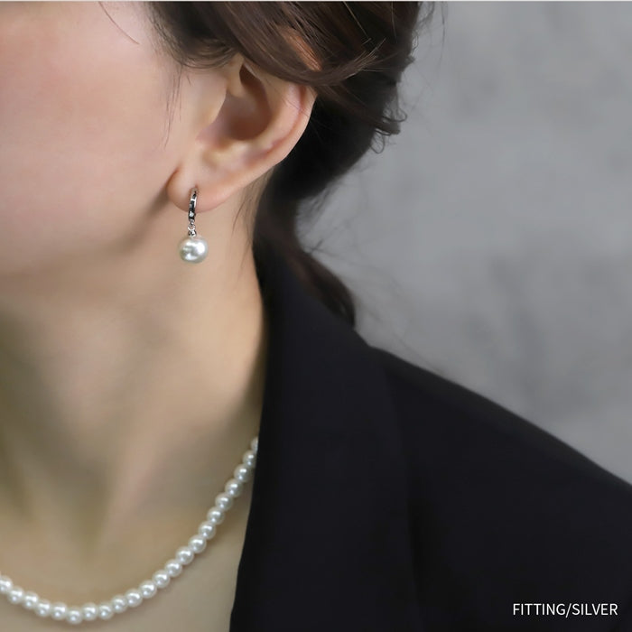 fp-086 ピアス パール 金属アレルギー パールピアス 真珠 レディース ニッケルフリー 18k 18金 18kコーティング セカンドピアス ワンタッチピアス シルバー ゴールド シンプル 上品 冠婚葬祭 フォーマル きれいめ 耳たぶ 【両耳用・2個売り】