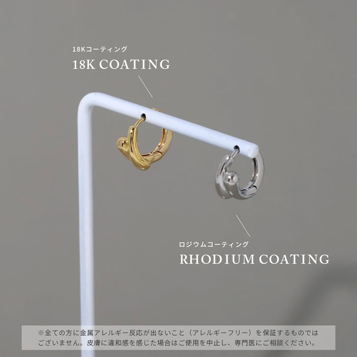fp-095 ピアス リングピアス ダブルリング 金属アレルギー ニッケルフリー ロジウムコーティング 18kコーティング レディース フープ サークル キャッチレス シルバー ゴールド おしゃれ かわいい シンプル 上品  耳たぶ 【両耳用・2個売り】