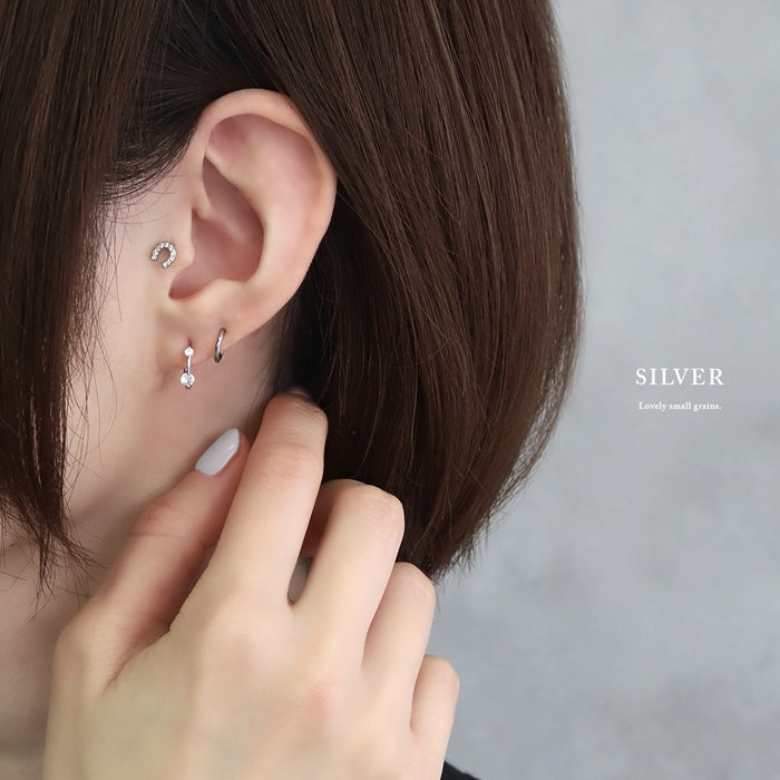 fp-102 ピアス キャッチレス 18k 18金 フープピアス 低アレルギー リングピアス ニッケルフリー 小ぶり 小さめ レディース シンプル シルバー ゴールド ジュエル キュービックジルコニア セカンドピアス 耳たぶ 【両耳用・2個売り】