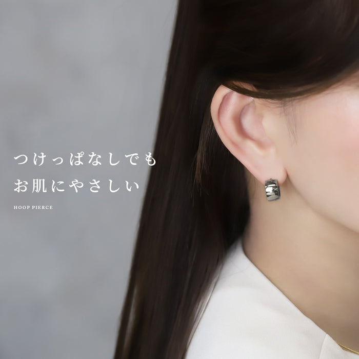 fp-163 ピアス ワンタッチ ステンレス シンプル 使いやすい オフィス フープピアス ファッションピアス 『両耳用・2個売り』