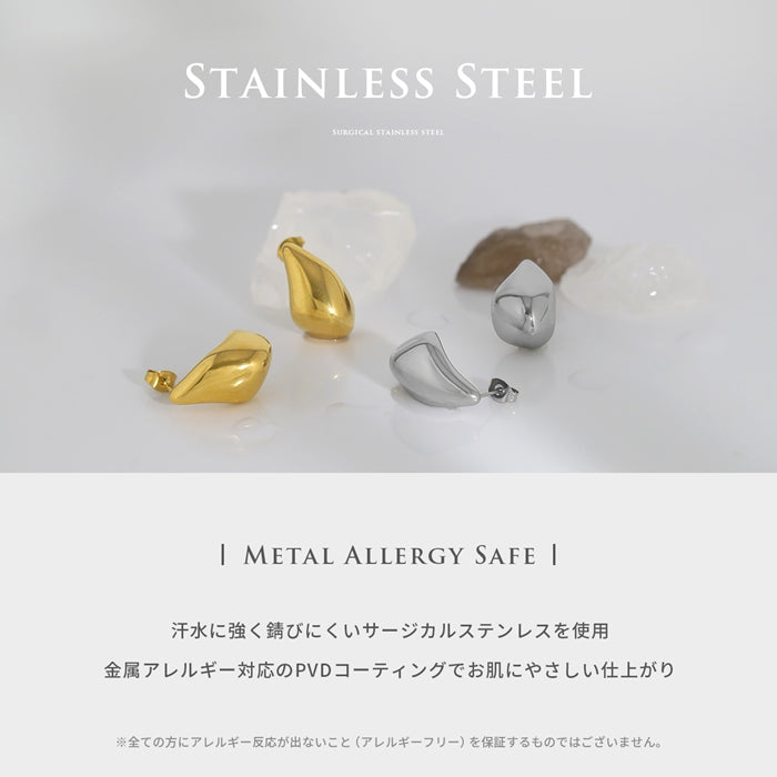 fp-164 ピアス シルバー ゴールド ドロップピアス サージカルステンレス PVD 金属アレルギー対応 スタッド ファッションピアス 『両耳用・2個売り』