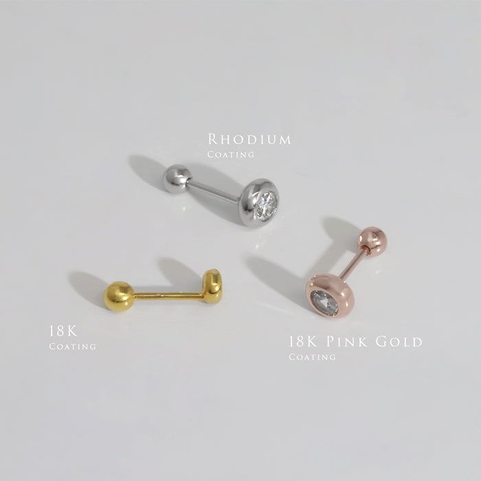 fp-167 ピアス シンプル シルバー925 CZ ストーン ジュエリー 18K フクリン さりげない ひっかからない スタッド ファッションピアス 『両耳用・2個売り』
