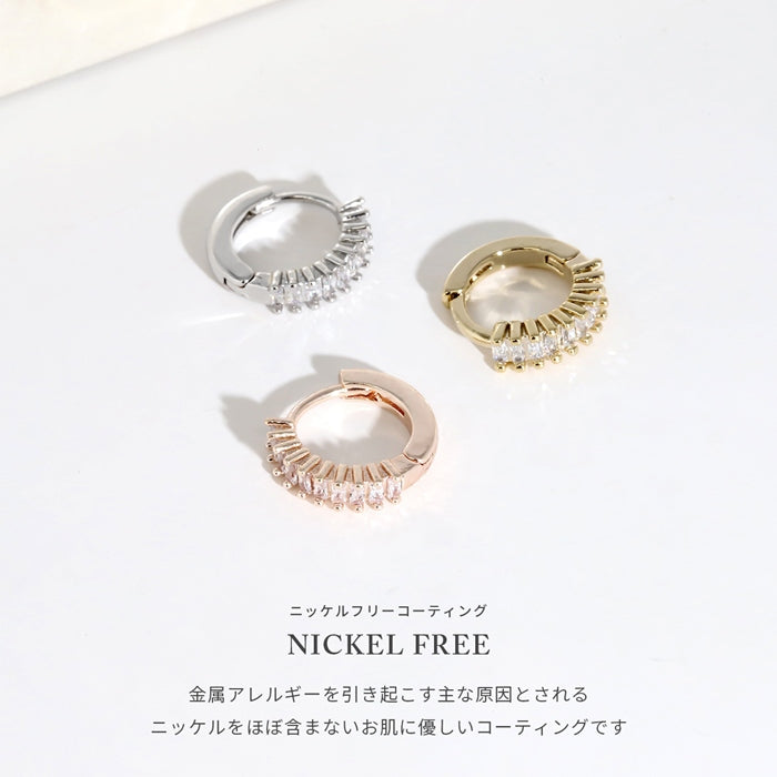 fp-168 ピアス ジュエル ワンタッチ フープ 上品 綺麗 きれいめ 大人カワイイ 18Kコーティング リングファッションピアス 『両耳用・2個売り』