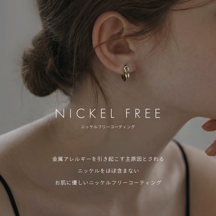 fp-172 ピアス アクセサリー リングピアス ワンタッチ シンプル ニッケルフリー フープ ピアス 耳 耳たぶ 【両耳用・2個売り】