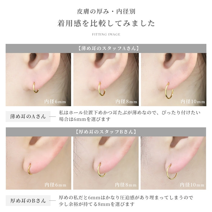 ★ h1132-262-j【24K 金属アレルギー対応】軟骨ピアス 14G 16G 18G 24金 ピンクゴールド K24 K18PG コーティング 上質 きれい ワンタッチ セグメントリング ピアス サージカルステンレス 片耳用