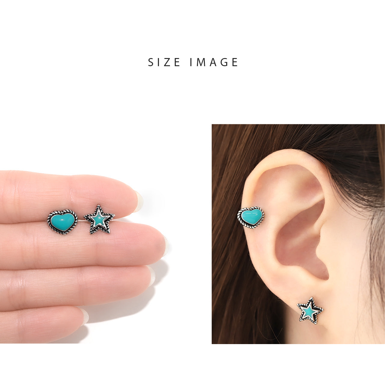 h1132-281 軟骨ピアス 14G 16G ボディピアス かわいい キャッチ チャーム サージカルステンレス 金属アレルギー対応 ハート スター ターコイズ ストーン ストレートバーベル メンズ 軟骨 ピアス ボディーピアス