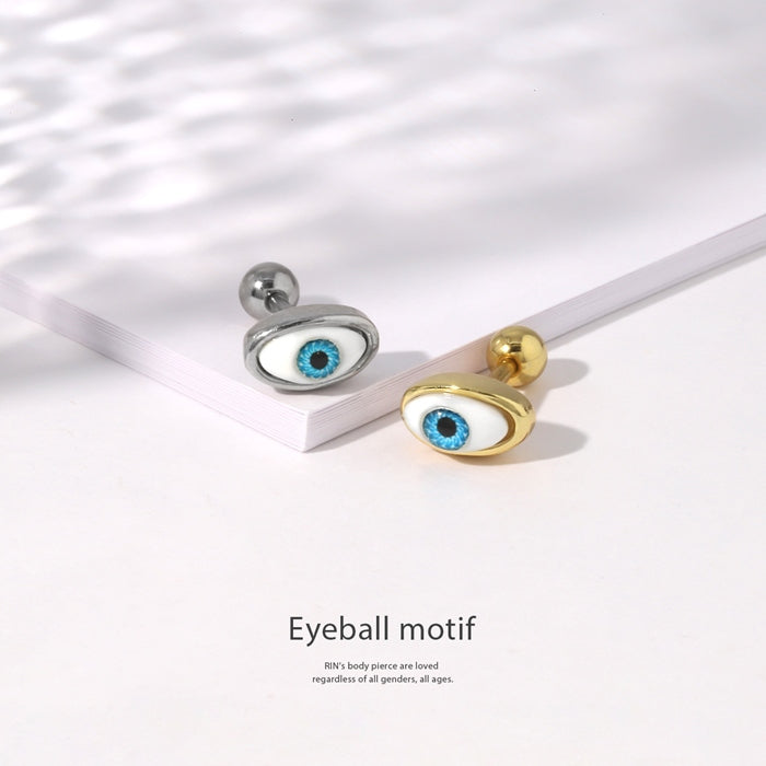 h1132-298 軟骨ピアス 16G ボディピアス 目玉 眼球 瞳孔 金属アレルギー ピアス メンズ バーベル サージカルステンレス 耳 イービルアイ ハロウィン イベント パーティ Pierce 片耳用