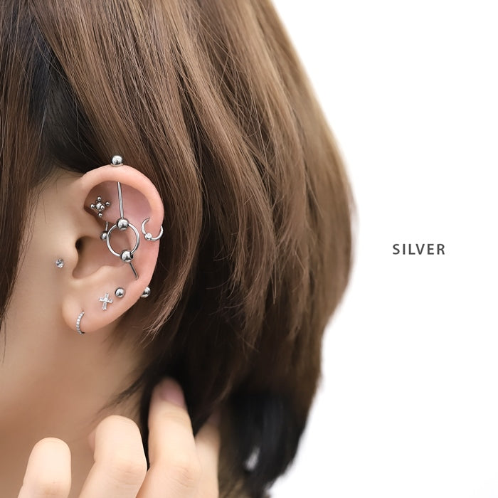 h622-0008-c ボディピアス キャッチ 14G 16G 18G 12G ボール スタイリッシュ シルバー 軟骨ピアス メンズ ピアス パーツ カスタマイズ ピアス ユニセックス ボディーピアス カスタマイズ「BP」「CUS」|16ゲージ 14ゲージ 軟骨用 12ゲージ 18ゲージ「colsv」