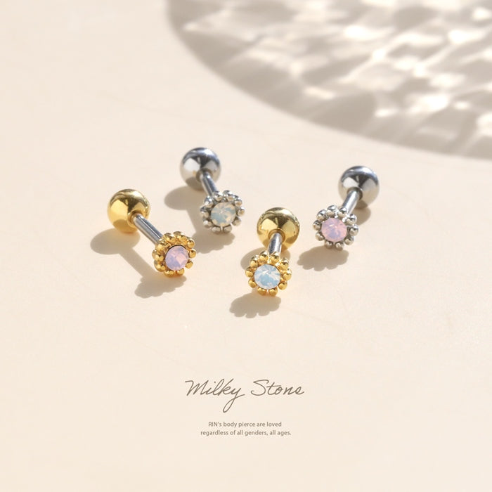 h752-29  軟骨ピアス 16G ボディピアス かわいい キャッチ チャーム サージカルステンレス 金属アレルギー対応 プチ ジュエル パール ジュエル ミルキーカラー おしゃれ ストレートバーベル ファーストピアス セカンドピアス 軟骨 ピアス ボディーピアス