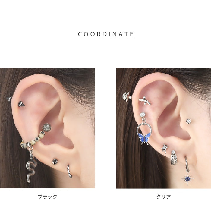 ★h752-48 ボディピアス 軟骨ピアス 16G ジュエル プチ モロッカン 引っかからない サージカルステンレス 金属アレルギー対応 トラガス 小さい ボディーピアス 凛 ボディピアス専門店 rin お洒落 シンプル 存在感 フラワー スタッズ 片耳用