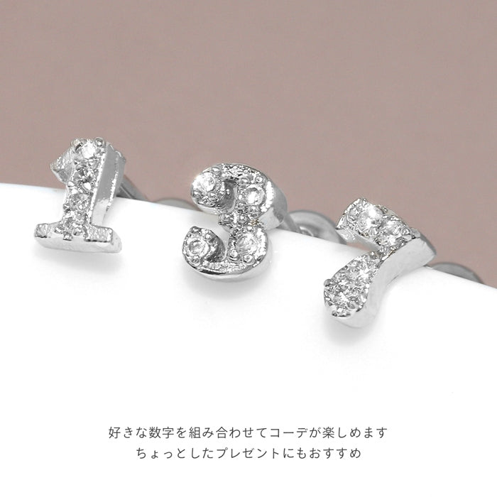 j1181-106 軟骨ピアス 16G ボディピアス 数字 ナンバー 文字 ジュエル 0 1 2 3 4 5 6 7 8 9 数 ストレートバーベル ピアス サージカルステンレス 片耳用