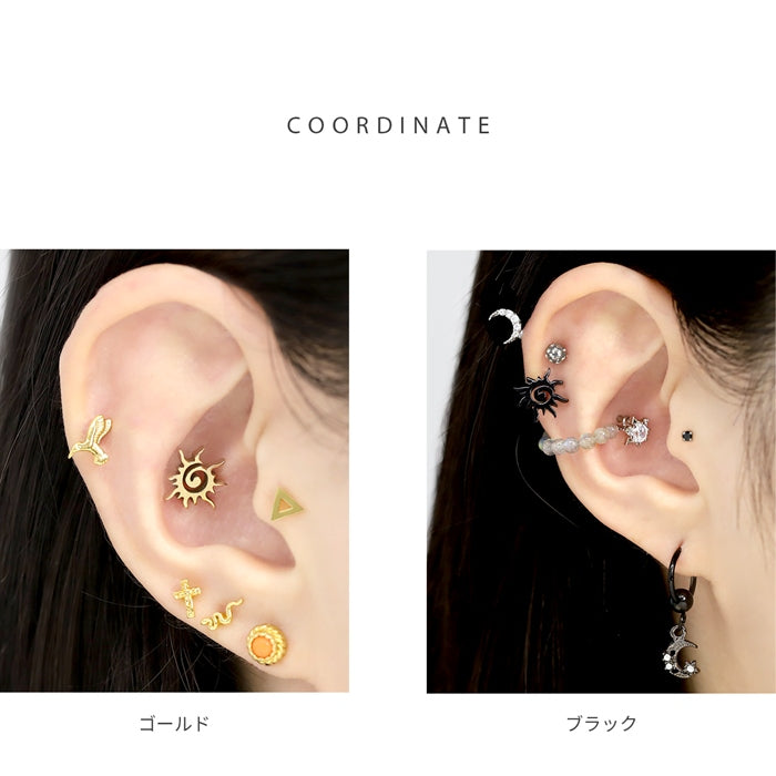 j1181-113 軟骨ピアス 16G ボディピアス 太陽 SUN 夏 かっこいい スタイリッシュ ステンレス 金属アレルギー ストレートバーベル ピアス サージカルステンレス 片耳用