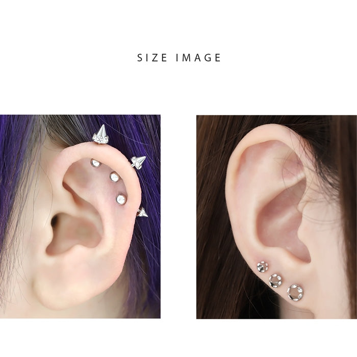 j1181-125  ボディピアス キャッチ 18G 16G 軟骨ピアス  サージカルステンレス 金属アレルギー対応 コーン ジュエル キラキラ かわいい ボディピ 耳たぶ 耳 カスタマイズ パーツ メンズ アンテナ ヘリックス トラガス ラブレット 軟骨 ピアス ボディーピアス