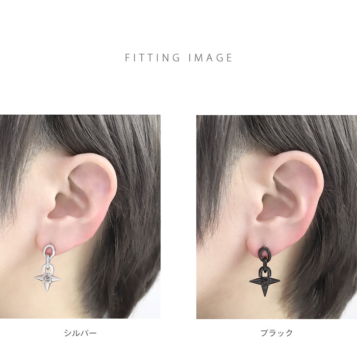 j1181-151 軟骨ピアス 16G ボディピアス スタッズ トゲ モーニングスター かっこいい クール ブラック シリンダー バーベル ピアス サージカルステンレス 片耳用