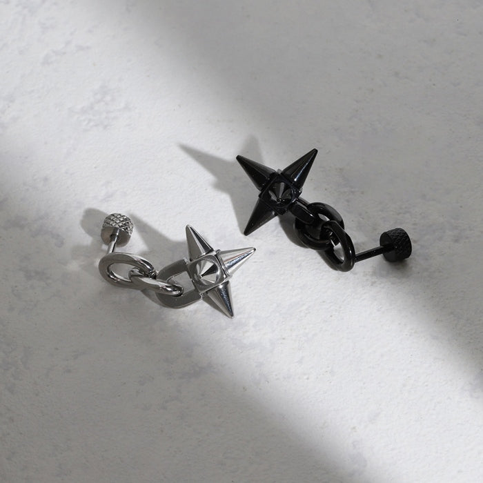j1181-151 軟骨ピアス 16G ボディピアス スタッズ トゲ モーニングスター かっこいい クール ブラック シリンダー バーベル ピアス サージカルステンレス 片耳用