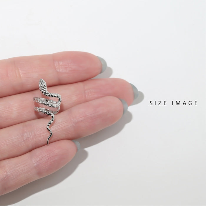 j3413-34 イヤーカフ イヤーカフス イヤカフ 蛇 へび ヘビ スネーク カッコイイ チャームポイント レディース メンズ シンプル オシャレ かわいい 可愛い 上品 シルバー 普段使い 個性的 アクセサリー 片耳