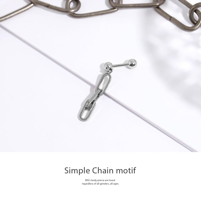 j612-7 軟骨ピアス 16G ボディピアス チェーン 鎖 クリップチェーン クール 金属アレルギー対応 揺れる ストレートバーベル 16ゲージ ピアス サージカルステンレス 片耳用