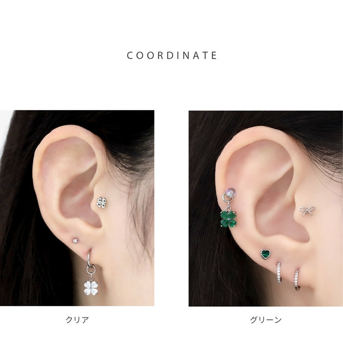 t1501-182 軟骨ピアス かわいい 16G ボディピアス 三日月 クレセント ムーン ジルコニア キラキラ ストレートバーベル ピアス サージカルステンレス 片耳用
