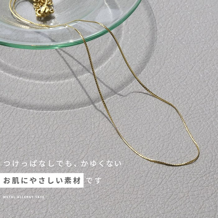 nec-113 ネックレス チェーン チェーンネックレス スネークチェーン サージカルステンレス レディース メンズ 金属アレルギー 金属アレルギー対応 つけっぱなし チェーンのみ チェーンだけ アジャスター アジャスター付き 41cm 46cm シルバー ゴールド 細め アクセサリー