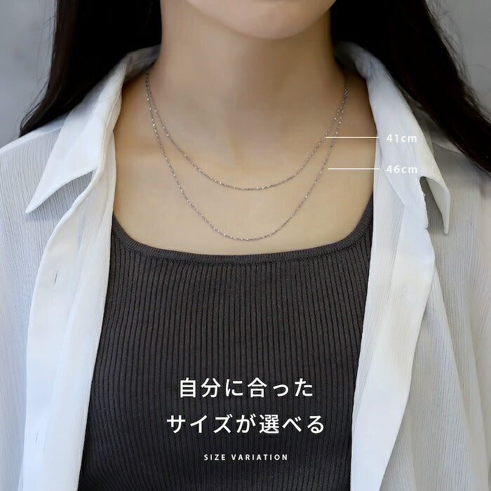 nec-116 ネックレス チェーンネックレス サージカルステンレス ペタルチェーン 金属アレルギー 金属アレルギー対応 つけっぱなし チェーンのみ 大人 レディース シンプル かわいい シルバー ゴールド 41cm 46cm 普段使い IPコーティング 凛