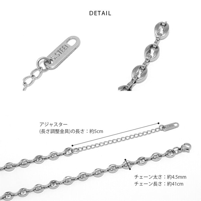 nec-120 ネックレス チェーンネックレス アジャスター サージカルステンレス ペダルチェーン 金属アレルギー 金属アレルギー対応 つけっぱなし 変色しない 隙間 大人 レディース 女性 シンプル かわいい シルバー ゴールド 41cm IPコーティング 普段使い 凛