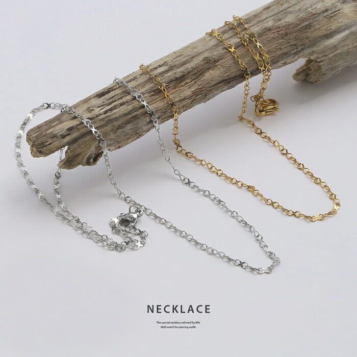 nec-121 ネックレス チェーンネックレス インフィニティ アジャスターなし サージカルステンレス 金属アレルギー 金属アレルギー対応 つけっぱなし チェーンのみ 変色しない 隙間 大人 レディース 女性 シンプル かわいい シルバー ゴールド 41cm IPコーティング 普段使い 凛