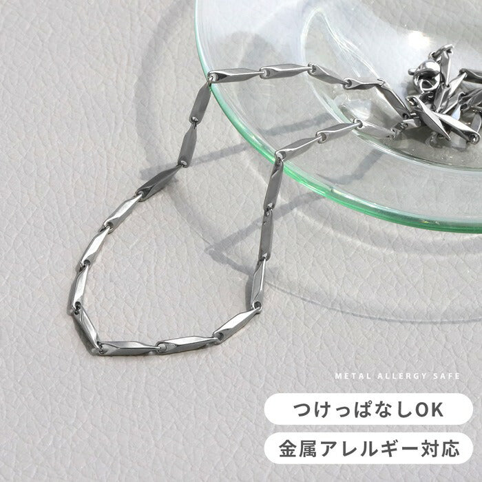 nec-125 ネックレス チェーンネックレス アジャスターなし サージカルステンレス バンブーチェーン メロンシードチェーン 金属アレルギー 金属アレルギー対応 つけっぱなし 大人 レディース メンズ ユニセックス シンプル かわいい シルバー 41.5cm 普段使い 凛